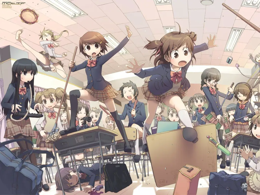 Menonton Anime Bersama Teman Gambar sekelompok teman menonton anime di laptop