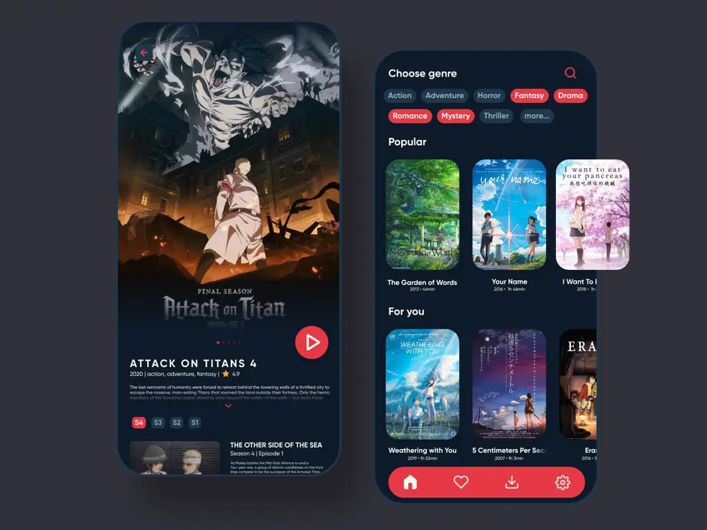 Antarmuka Aplikasi yang User-Friendly Antarmuka aplikasi nonton anime yang ramah pengguna